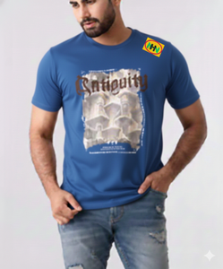 เสื้อยืดคุณภาพสูงสำหรับผู้ชาย สีพื้น ผ้าหนา ทรงโอเวอร์ไซส์ พิมพ์ลายฮิปฮอป คุณภาพดี - Product Image 4