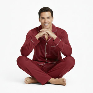 Lightweight Men's Night Wear <b>Suit</b>-Stylish Casual Loungewear Soft Touch 100% Silk Breathable Home Use - Product Image 4