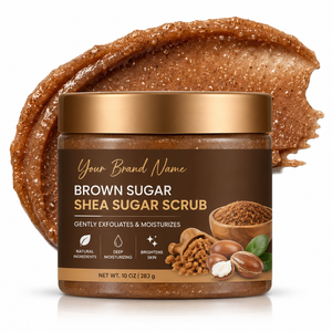 OEM Wholesale Private Label Brown Sugar Shea <b>Body</b> <b>Scrub</b> Natural Exfoliating Nourishing & Hydrating Skin Care for Spa Bulk Supply - Product Image 2