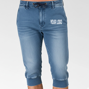 Nouveauté 2025 : Short en jean streetwear baggy avec imprimé en relief, bas à revers, logo brodé personnalisé et effet vieilli, pour homme - Product Image 4