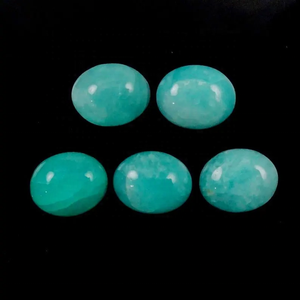 Pierre précieuse amazonite bleue naturelle de 6 mm 8 mm, forme ovale, dos plat, cabochon, calibrée, pierre de naissance, bijoux au prix le plus bas à 100% - Product Image 2