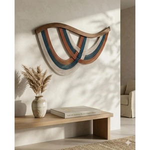 Abstract Macrame <b>Wall</b> Hanging Bohemian Home Decor Irregular Shape Natural Fiber Art Piece Single-Piece Package - Product Image 4