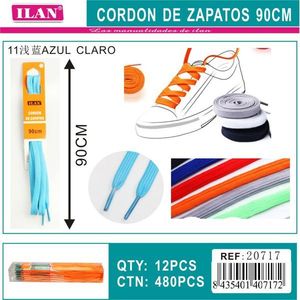 Laccio per scarpe Ilan 90 cm, piatto, azzurro, per sneakers - Product Image 3