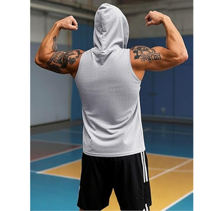 Custom LOGO Sportswear Spring Summer Tank Top Solid Fitness Vest Man Casual Hoodie Tops Sexy Training Sport Wear Vest Men - Product Image 3