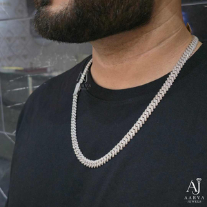 Collier chaîne en moissanite plaqué or rose, collier ras du cou en zircon cubique, pendentif étincelant, bijoux hip-hop unisexe - Product Image 3