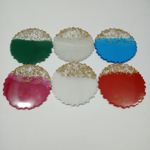 Juego de posavasos de resina de estilo estándar de terrazo con varios colores y diseño de terrazo, posavasos, posavasos de mármol - Product Image 6