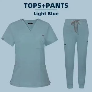 Ensemble d'uniformes médicaux unisexes en polyester et élasthanne de haute qualité, vêtements d'hôpital tendance pour infirmières, patients et cabinets médicaux - Product Image 4