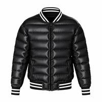 Blouson matelassé décontracté pour homme, design unique, couleur unie, fermeture éclair intégrale, imperméable, coupe-vent, respirant, hiver, logo frontal