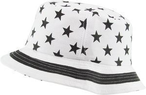 Chapeau bob en coton blanc à imprimé étoiles, pour la protection solaire en plein air, voyage, plage, pêche, décontracté, unisexe, à la mode - Product Image 2
