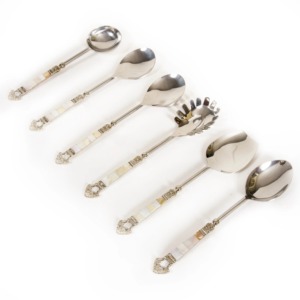 Luxury Stainless Steel Metal Salad Serving Set for Wedding Party and <b>Buffet</b> Presentation - Product Image 5