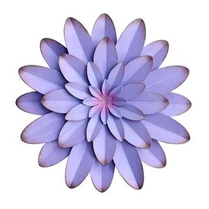 Décoration murale en métal, fleur, violet clair, style bohème circulaire, décoration artisanale pour la maison, taille moyenne - Product Image 1