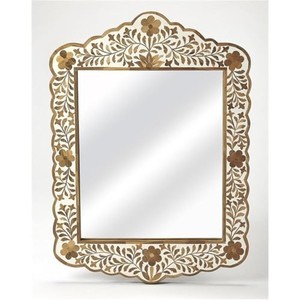 Handcrafted Teak Wood <b>Mirror</b> Frame with Brass Inlay - Luxury Wholesale - Product Image 2