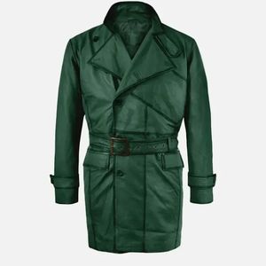 Elegante gabardina de piel de cordero suave, impermeable, con estampado, estilo vintage, cómoda, con múltiples bolsillos, talla grande, estilo sobrecamisa, estándar. - Product Image 4