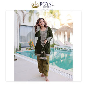 ผู้จัดจำหน่ายขายส่งชุดสัลวาร์ปักลายกำมะหยี่คุณภาพเยี่ยมสำหรับผู้หญิง ดีไซน์ใหม่สไตล์ปากีสถาน - Product Image 2