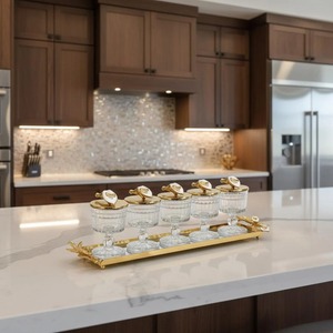 Luxury Glass Container Set With Gold Lid And Tray Ideal For Serving Dry Fruits To Guests In A Stylish Way And Useful For Gifting - Product Image 5