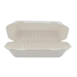 Sugarcane Bagasse Square Food <b>Box</b> Eco Friendly Hinged Container with Lid 13x6 Inches Disposable Takeaway <b>Lunch</b> <b>Box</b> Meal 2026 - Product Image 3