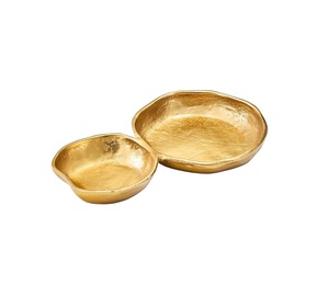 Tazón de latón duradero de diseño moderno para presentación de alimentos, ideal para servir curry, arroz y aperitivos en el hogar y restaurantes. - Product Image 1