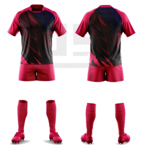 Ensemble de maillot et short de rugby imprimé pour l'entraînement, les matchs de ligue et les compétitions, 100% polyester - Product Image 1