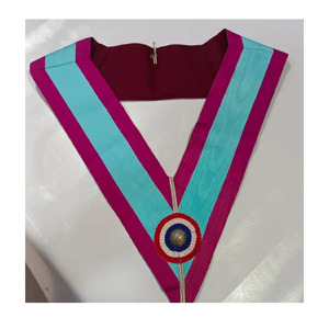 Regalia Masónica: Delantal y Collar de Ex-Maestro Masón (WM) con Trenza Dorada y Cinta Negra, Últimos Diseños, Calidad Premium 2026 - Product Image 1