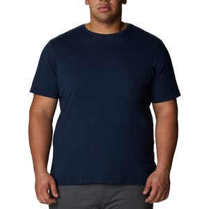 Camiseta de Manga Corta con Cuello Redondo para Hombre, Color Azul Marino, 100% Algodón, Corte Regular, Informal, Color Sólido, Tejido de Punto Jersey - Product Image 5