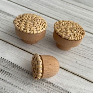 Manija de puerta principal de ratán, tiradores de entrada de diseño vintage, pomo de puerta tejido, suministro directo de fábrica - Product Image 4