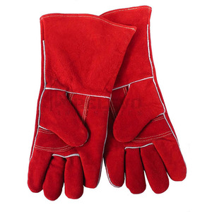 Custom Logo Leather Work Safety Gloves Heat Resistant Welding Gloves for Industrial Mechanical and Factory Use - Product Image 3