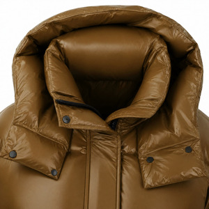 Wholesale Winter Custom Men's Bomber Jacket Hooded Reversible Stand Collar High Street Style <b>Warm</b> Lightweight Outdoor OEM ODM - Product Image 6