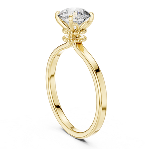 Bague de fiançailles en diamant de laboratoire de créateur, 1 carat, taille brillant, or, bijoux de mode raffinés, élégance premium, pièce maîtresse - Product Image 3