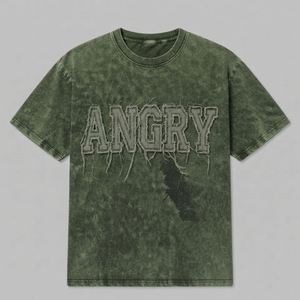 Camisetas de poliéster/algodón con bordado desgastado para mujer, cuello redondo, manga corta, estampado de letras, talla grande, casual, oversize, con logo. - Product Image 1