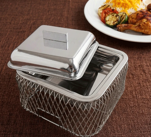 Recipiente Rectangular de Acero Inoxidable con Base de Malla y Tapa para Servir Buffet con Calentador de Tealight, Plato Premium para Servir Alimentos - Product Image 2