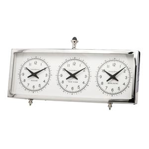 Horloge de bureau décorative en métal, base sur pied, finition brillante, horloge de table, décoration de la maison - Product Image 1