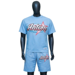 Ensemble short et t-shirt homme été 2026 – Décontracté, manches courtes, mode polyvalente, respirant, couleur unie, deux pièces, 100 % coton, coupe mi-longue - Product Image 3