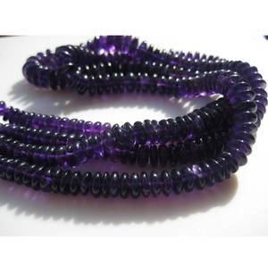 Cuentas espaciadoras de amatista auténtica con corte alemán, facetadas en forma de disco, para la fabricación de joyas, en hilo. - Product Image 6