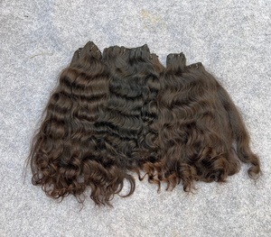 Extensiones de Cabello Humano Remy Indio Ondulado Profundo, Negras Naturales, Rizadas, Cosidas a Máquina, Doble Trama, para Peinado - Product Image 2