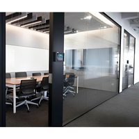 Customizable Office Partition Privacy Glass Louver Aluminum Frame Interior Design Available Various Sizes for Office Wall