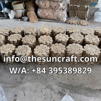 Sets de table ronds en jonc de mer tressé, en fibres naturelles, résistants à la chaleur, pour cuisine