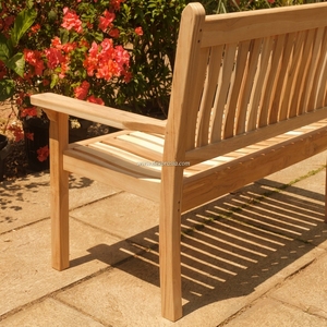 Banc de jardin portable en bois de teck massif naturel moderne, tissé en corde de papier - Durable et écologique - Product Image 5