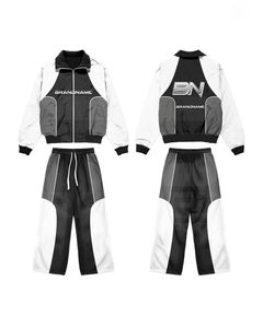 Ensemble survêtement coupe-vent oversize pour homme, pantalon et veste 100% nylon imperméable, impression numérique, logo, intérieur en mesh. - Product Image 2