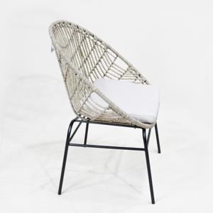 Chaise de jardin en rotin en plastique naturel Comhome Premium Comfort avec coussins profonds Caractéristiques assorties - Product Image 5