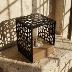 Wooden Bakhoor Burner Exquisite Arabic Style Bamboo <b>Incense</b> Burner Durable Religious Eco-Friendly for Charcoal - Product Image 4