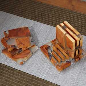 Classic Resin Decorative Solid Wood Eco-Friendly Square Tea <b>Coasters</b> Custom Mats & Pads with Insulation Feature Wooden <b>Coaster</b> - Product Image 3