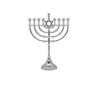 Menorah de latón para velas y aceite, decorativa y religiosa, de 15 pulgadas de alto, lámpara de 7 ramas, menorah resistente para el hogar, bodas y fiestas. - Product Image 4