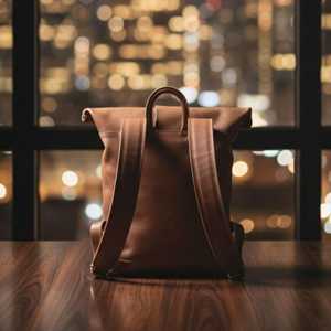 Top Rated Leather <b>Roll</b> Top Bag Best Seller Laptop Rucksack For Alibaba Wholesale Buyers LTBP-0233 - Product Image 4