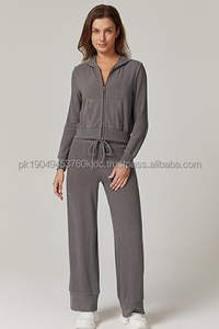 Ensembles pour femmes 100% coton du Pakistan, personnalisables OEM/ODM, tenues 2 pièces, décoration en dentelle, pantalon de survêtement, survêtement, jogging - Product Image 5