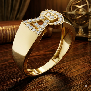 Bague de luxe plaquée or avec boucle géométrique et diamants CZ pour femme, bijoux de mode pour fiançailles et mariage - Product Image 1