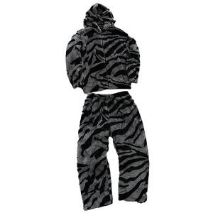 Unisex Lightweight 100% Cotton Eco-Friendly Sherpa Fleece Winter <b>Tracksuit</b> Windproof Breathable Quick Dry Custom Logo Jogging - Product Image 2