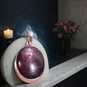 925ทำด้วยมือจี้เงิน unisex ที่ทำจากทับทิมธรรมชาติที่เป็นเอกลักษณ์สร้อยคอสไตล์ชาติพันธุ์1.2นิ้วสำหรับงานปาร์ตี้ของเด็ก - Product Image 4