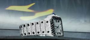 Reloj con Números Romanos con Incrustaciones de Diamantes, Bisel Negro, Cuadrado Plateado, Automático, Estilo Hip Hop de Lujo para Hombre, con Incrustaciones de Moissanita - Product Image 3