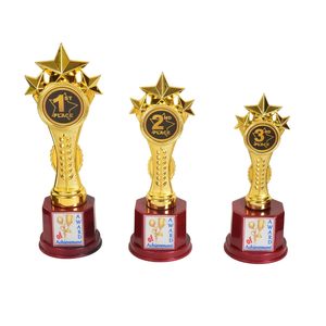 Copa de Trofeo Dorada con Base Negra y Dos Asas |   Trofeo Clásico de Reconocimiento con Base Decorativa Deportiva y Grabado con Acabado Brillante - Product Image 2