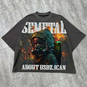 T-shirts graphiques Hip Hop 250 g/m², coton lourd de luxe, streetwear personnalisé, t-shirt oversize pour homme - Product Image 5